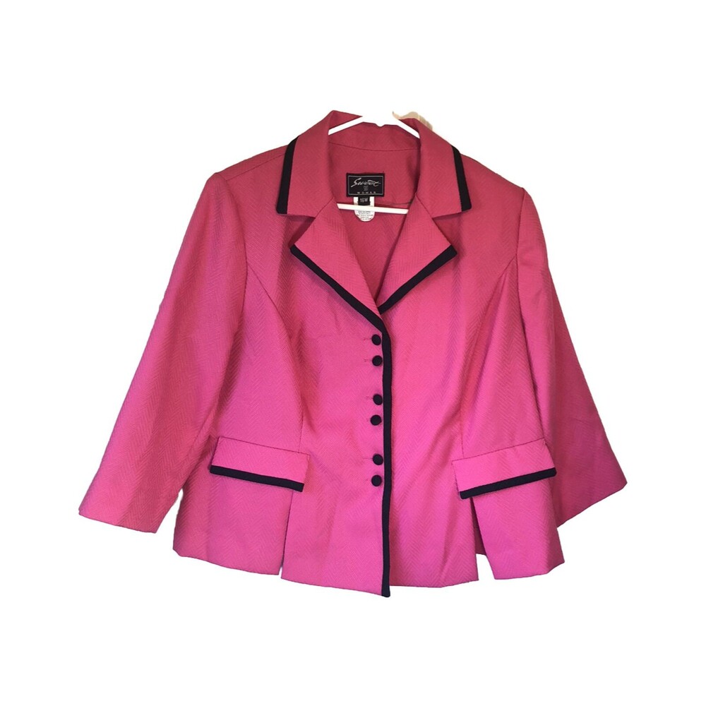 Sweet Suit Women Jacket Sz 16W fuchsia  Structured Stretch Business Casual
